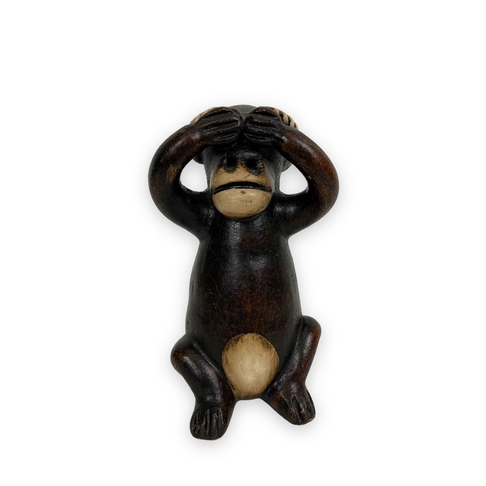 See No Evil Monkey Clay Figurine